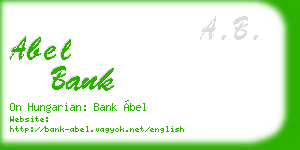 abel bank business card