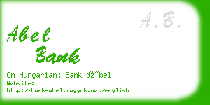 abel bank business card